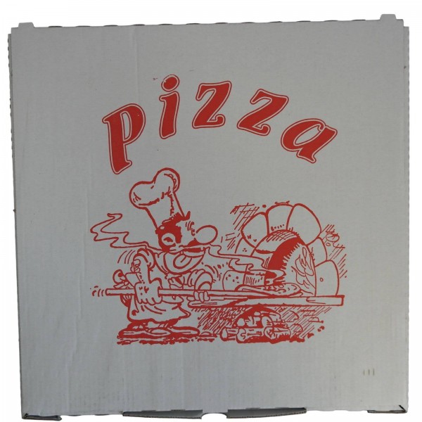 Weißer Pizzakarton alukaschiert