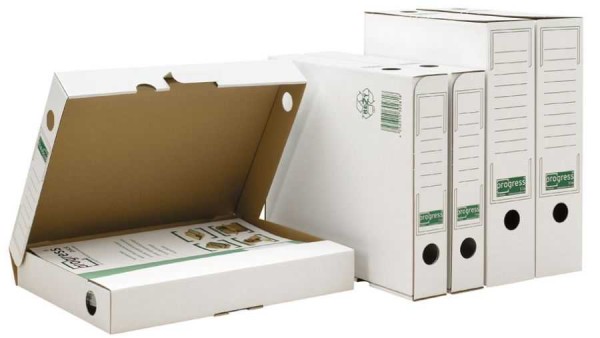 Archivboxen "Bianco", weiß, 250 x 70 x 317 mm (DIN A4+)