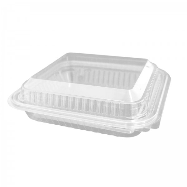 Hochtransparente Salat-Klappbox PET, eckig