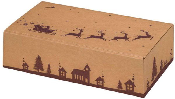 Geschenkbox Natur "Weihnachtsschlitten"