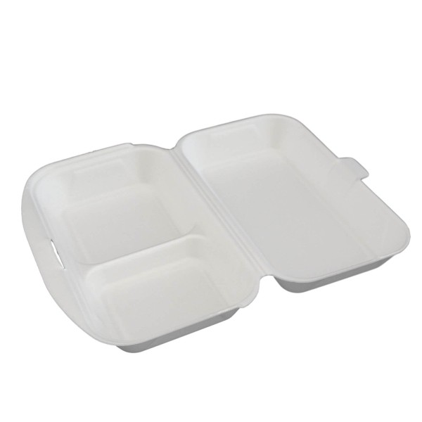 Thermo-Klappbox Lunchbox 2-geteilt EPS Styropor weiß, 240 x 160 x 75 mm
