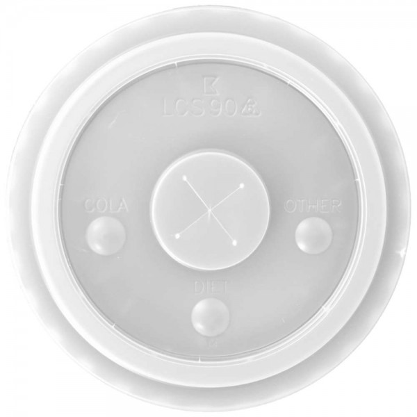 transparenter Deckel für Trinkbecher mit Kreuzschlitz aus PS (Cola / Shake) 0,4 l & 0,5 l (Ø 90 mm)