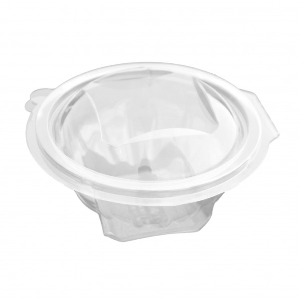 Hochtransparente Salat-Klappbox PET, rund